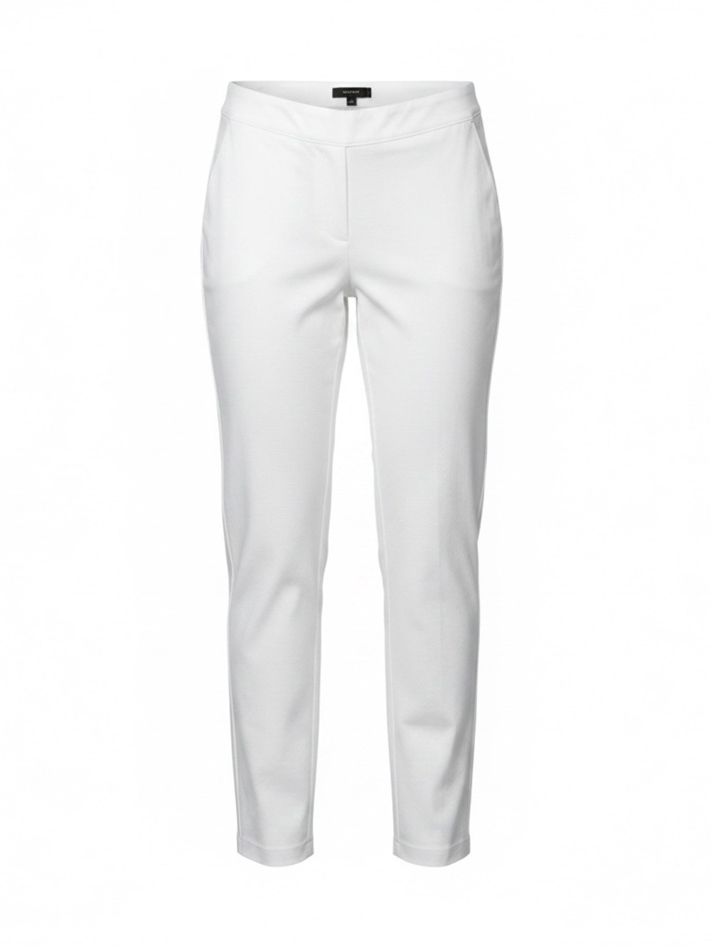 Eileen Fisher White Slim Cropped Ankle Pants - Picture 2 of 5